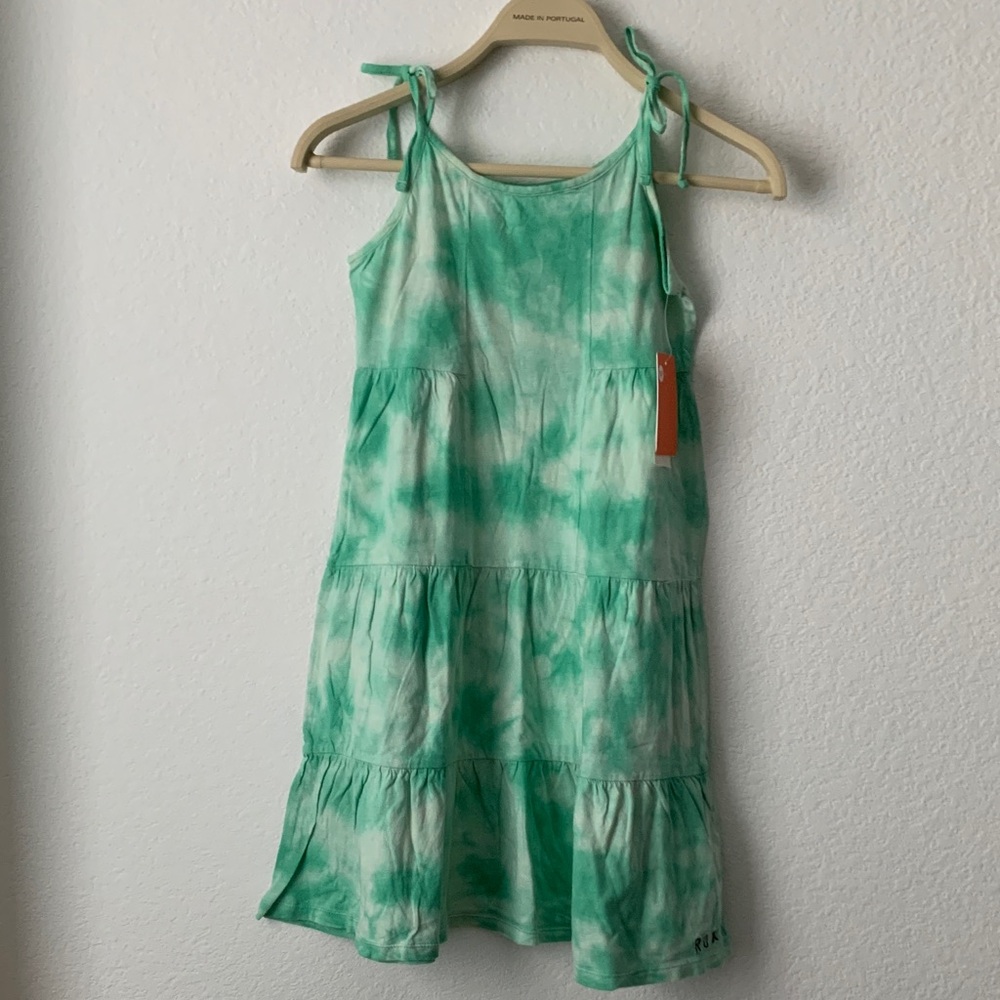 Roxy Green Tie-Dye Casual Kids Dress